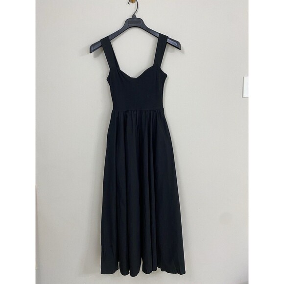 J.Crew Sweetheart tank dress with poplin skirt in Black NWT Size M Medium - Picture 2 of 10